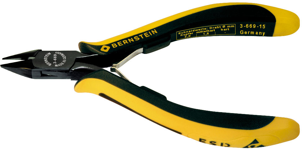 Anti-Static-ESD-Antistatic-Special Electronic ESD Side Cutters - 3-669-15-b00-esd-zangen-elektronik-seitenschneider-pliers-electronics-side-cutters